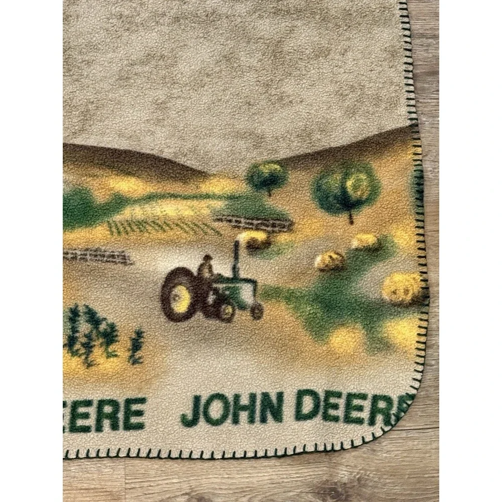 John Deere Fleece Throw Blanket USA 58